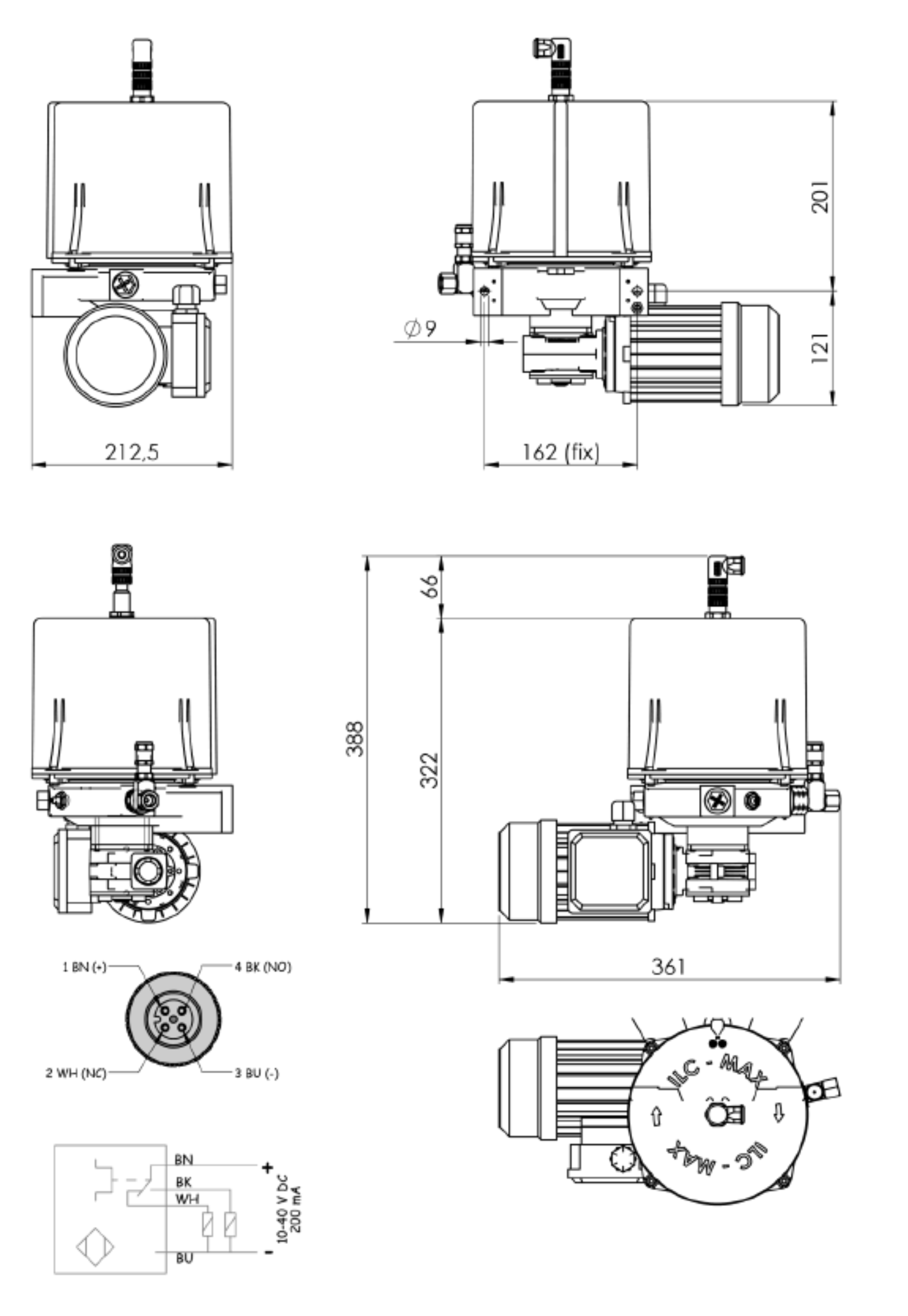 Dimensies PEG 540