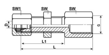 Bulkhead 24° with female thread greasing aid 2