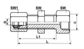 Bulkhead 24° with female thread greasing aid 3