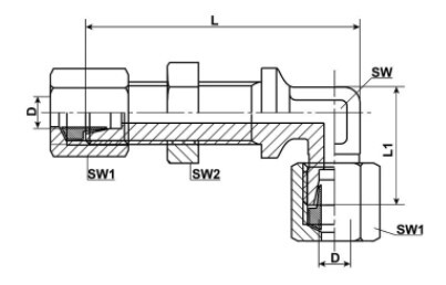 Bulkhead elbow 24°